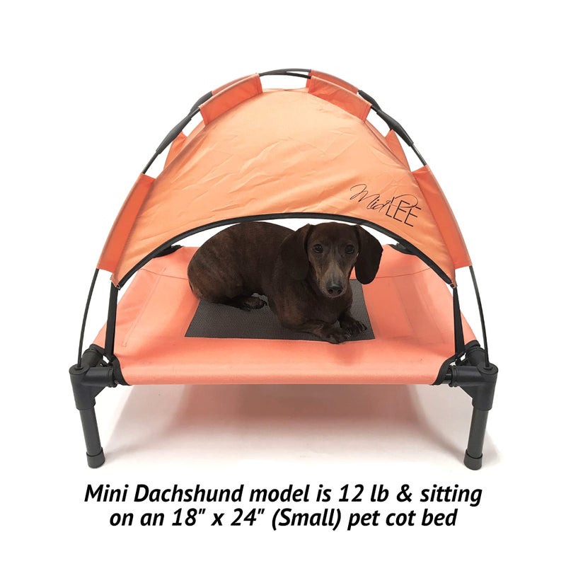 Midlee Salmon Dog Cot with Canopy (30" x 36") - Image 4
